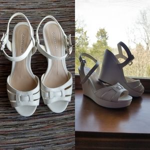 Gianni Bini White Leather Wedge